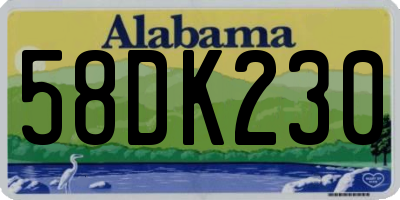 AL license plate 58DK230