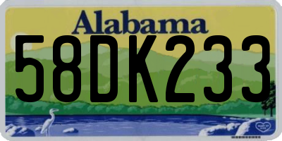 AL license plate 58DK233
