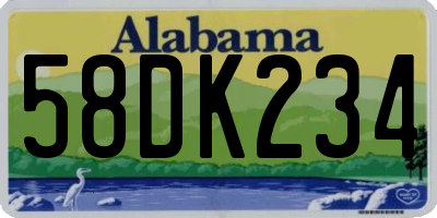 AL license plate 58DK234