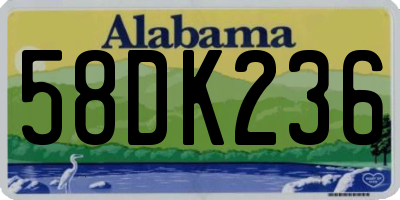 AL license plate 58DK236