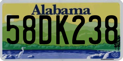 AL license plate 58DK238