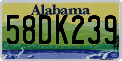 AL license plate 58DK239