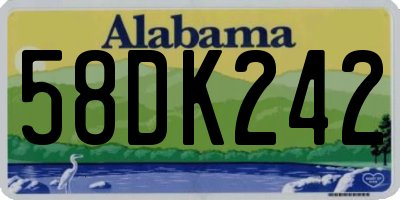 AL license plate 58DK242