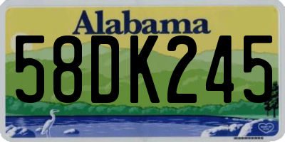AL license plate 58DK245