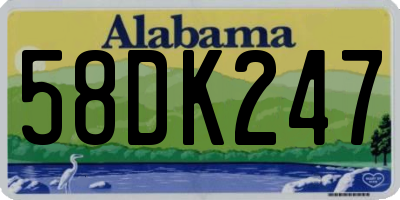 AL license plate 58DK247
