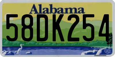 AL license plate 58DK254