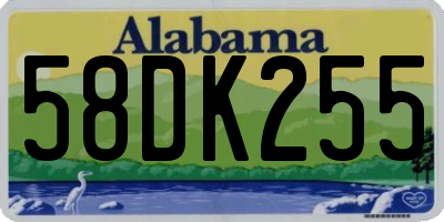 AL license plate 58DK255