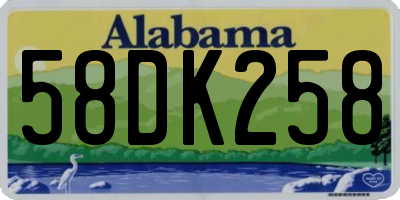 AL license plate 58DK258