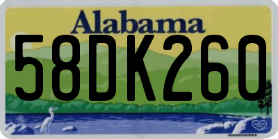 AL license plate 58DK260