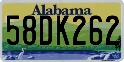 AL license plate 58DK262