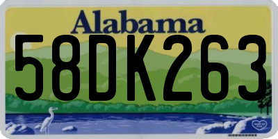 AL license plate 58DK263