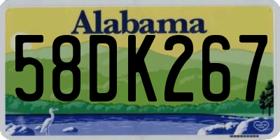 AL license plate 58DK267