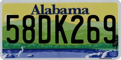 AL license plate 58DK269
