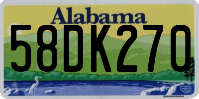 AL license plate 58DK270