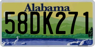 AL license plate 58DK271