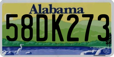 AL license plate 58DK273