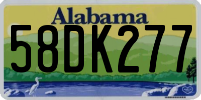AL license plate 58DK277