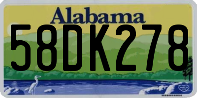 AL license plate 58DK278