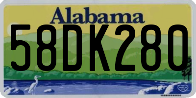 AL license plate 58DK280