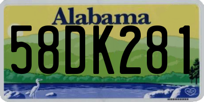AL license plate 58DK281