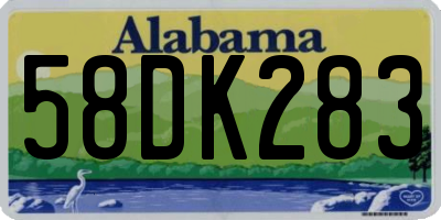 AL license plate 58DK283