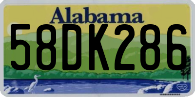AL license plate 58DK286