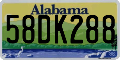 AL license plate 58DK288