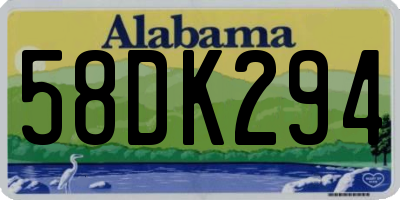 AL license plate 58DK294