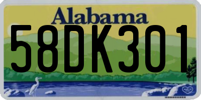AL license plate 58DK301