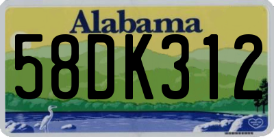 AL license plate 58DK312