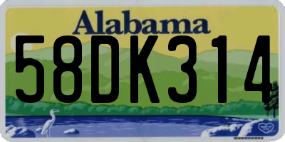 AL license plate 58DK314