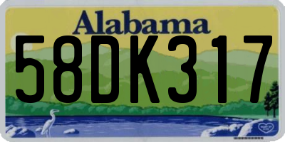 AL license plate 58DK317