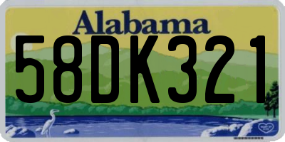 AL license plate 58DK321