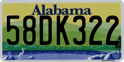AL license plate 58DK322