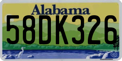AL license plate 58DK326