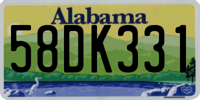 AL license plate 58DK331