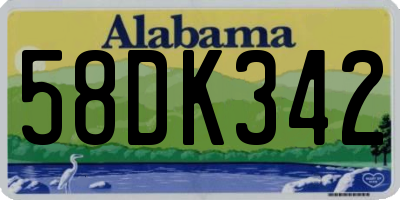 AL license plate 58DK342