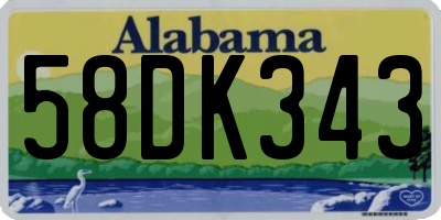 AL license plate 58DK343