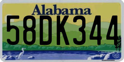 AL license plate 58DK344