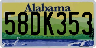 AL license plate 58DK353
