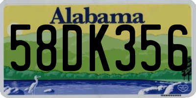 AL license plate 58DK356