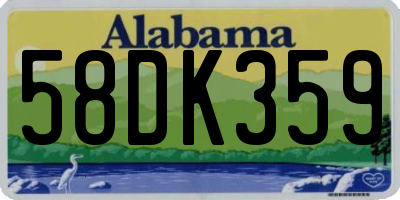 AL license plate 58DK359