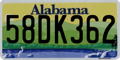 AL license plate 58DK362