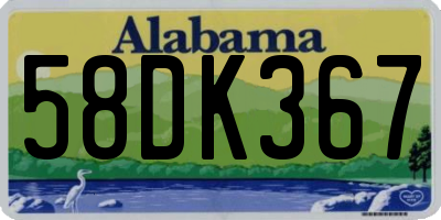 AL license plate 58DK367