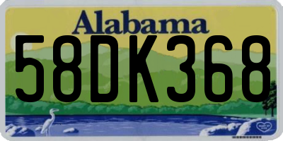 AL license plate 58DK368