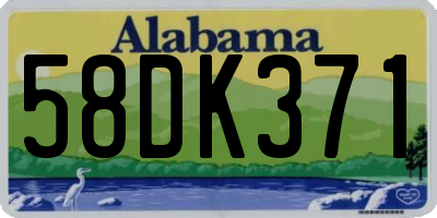 AL license plate 58DK371