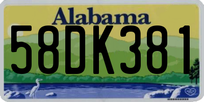 AL license plate 58DK381