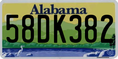 AL license plate 58DK382