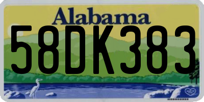 AL license plate 58DK383