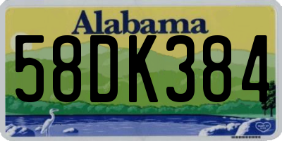 AL license plate 58DK384